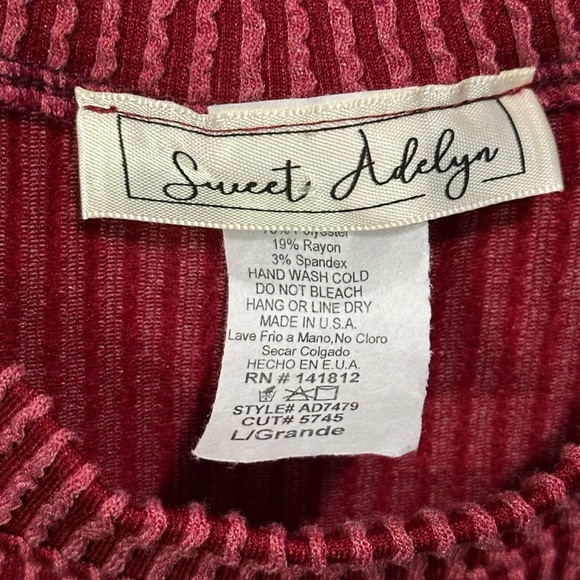 Sweet Adelyn Rose Ribbed Dress with Pockets -comfortable fit with slits in sides - Picture 5 of 11